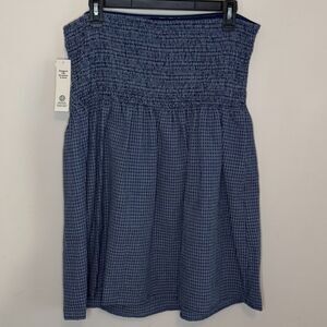 No Boundaries Blue Plaid Strapless Dress – NWT, Size L